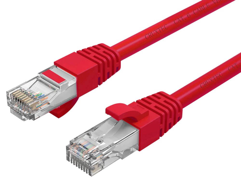 Cruxtec 2m Cat 6 10GbE Ethernet Cable - Red