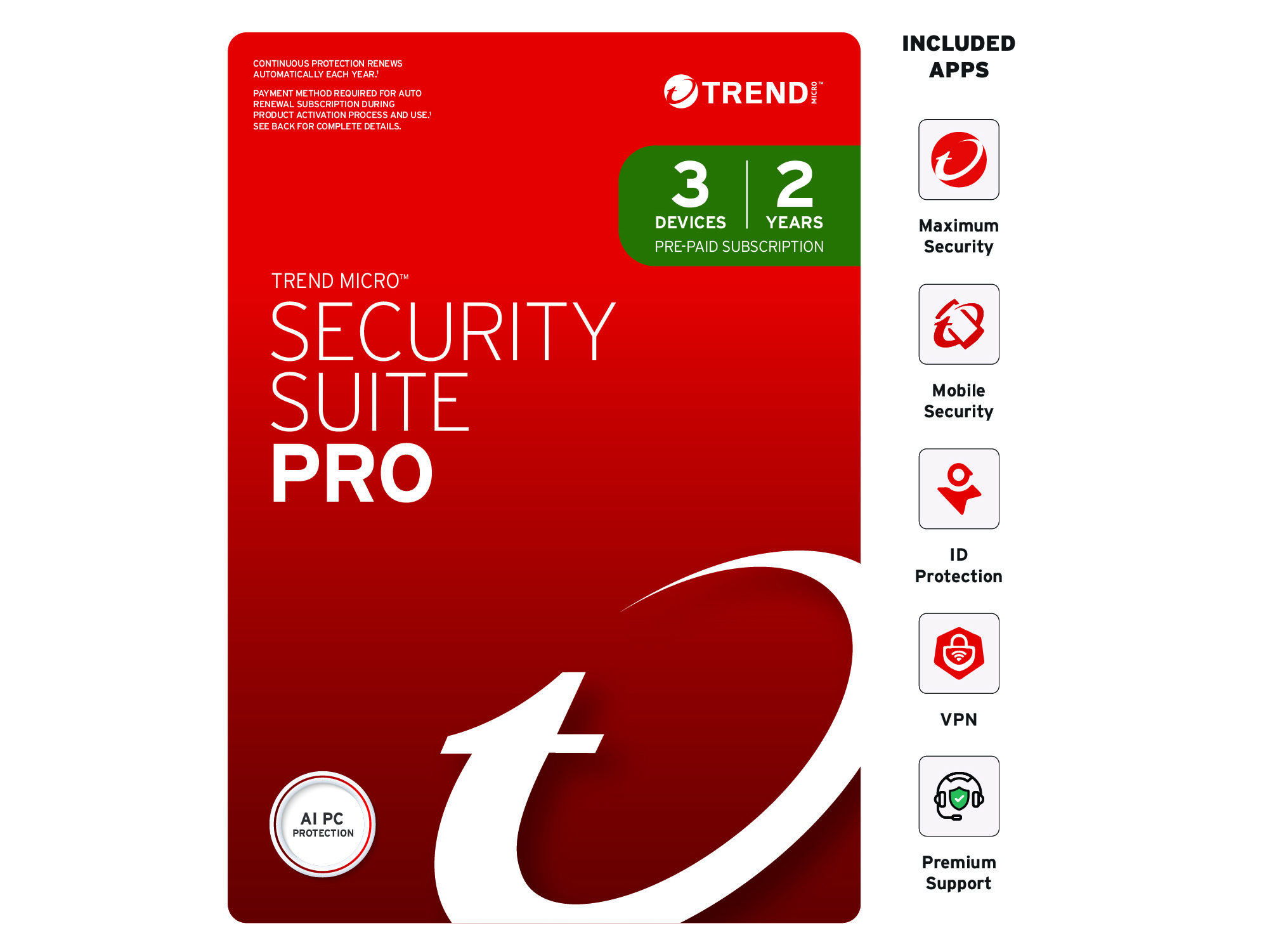Trend Micro Security Suite Pro (3 Devices) 2-Year Add-on AR
